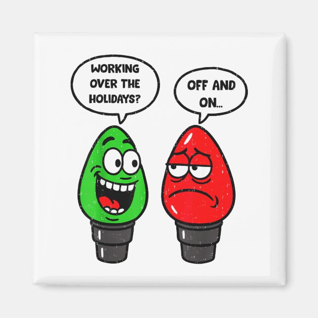 Christmas Lights Joke Light Bulb Working Off On Pu Magnet (Vorne)