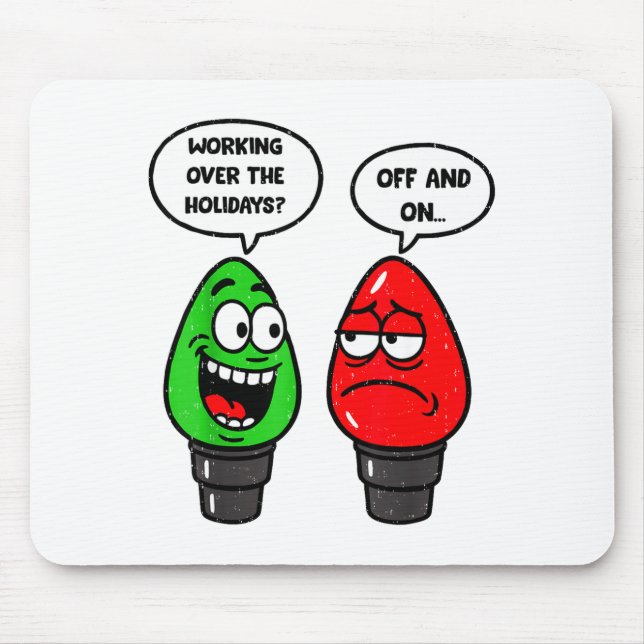 Christmas Lights Joke Light Bulb Working Off On Pu Mousepad (Vorne)