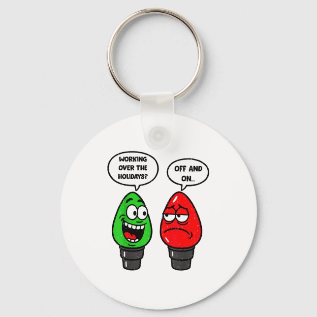 Christmas Lights Joke Light Bulb Working Off On Pu Schlüsselanhänger (Vorderseite)