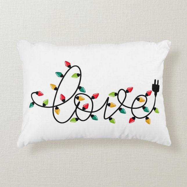 Christmas Lights Love Dekokissen (Vorderseite)