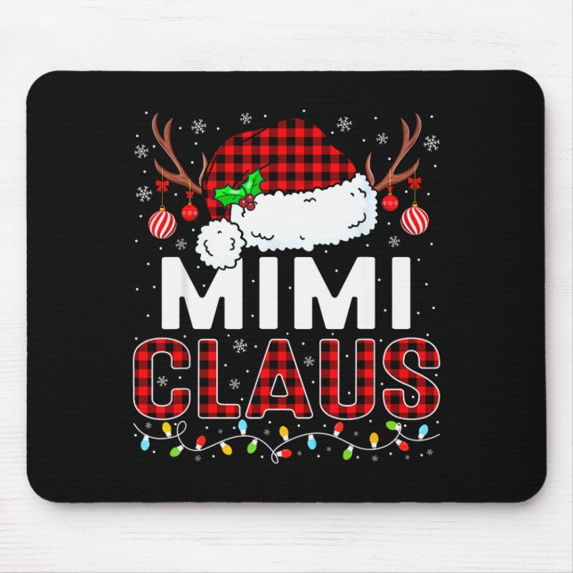 Christmas Lights Mimi Claus Family Matching Xmas P Mousepad (Vorne)