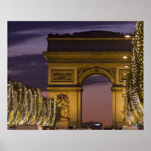 Christmas Lights on the Champs Elysees Poster