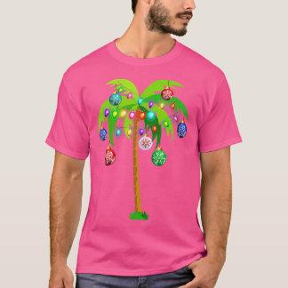 Christmas Lights Palm Tree Funny Hawaii T-Shirt