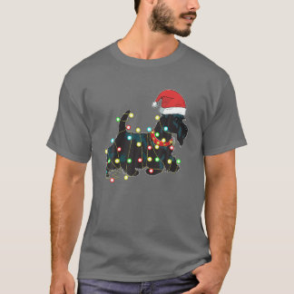 Christmas Lights Scottie Dog Lover Funny Xmas Gesc T-Shirt