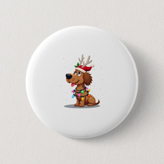 Christmas Lights Soft Coated Wheaten Terrier Dog T Button (Vorderseite)