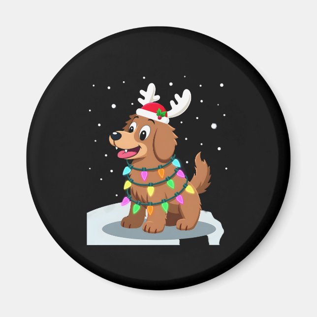 Christmas Lights Soft Coated Wheaten Terrier Dog T Magnet (Vorne)