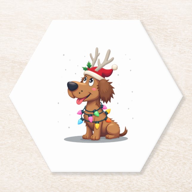 Christmas Lights Soft Coated Wheaten Terrier Dog T Untersetzer (Vorderseite)