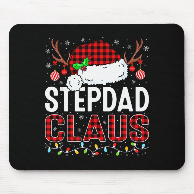 Christmas Lights Stepdad Claus Family Matching Xma Mousepad (Vorne)