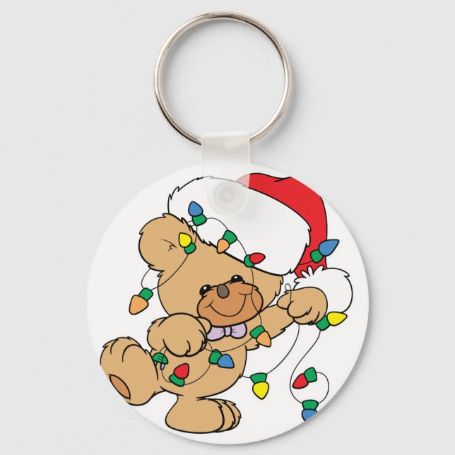 Christmas Lights Teddy Bear Schlüsselanhänger (Vorderseite)