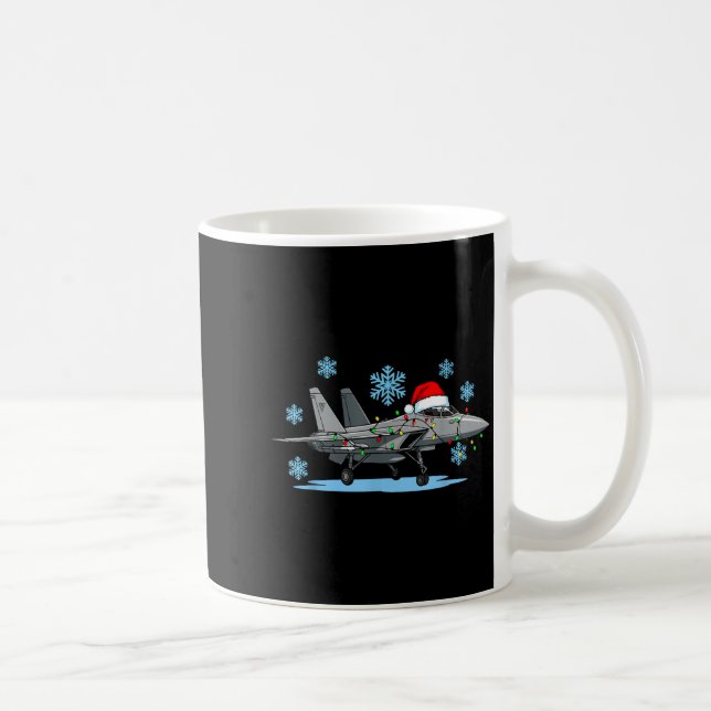 Christmas Lights Wrapped On Cute Kids Fighter Jet  Kaffeetasse (Rechts)
