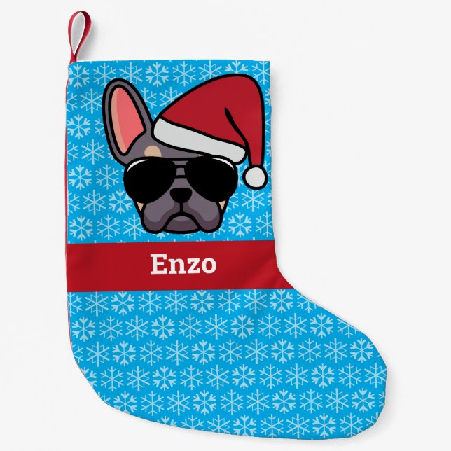 Christmas Lilac und Tan French Bulldog Kleiner Weihnachtsstrumpf (Vorderseite)