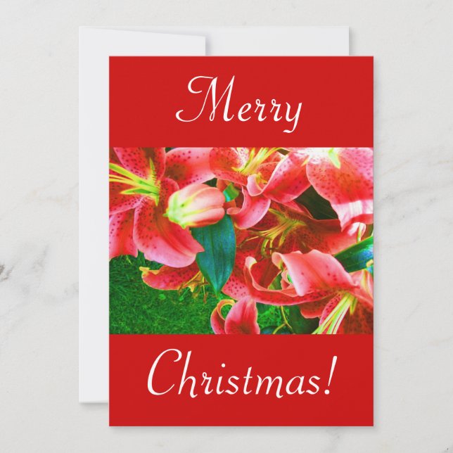 Christmas Lilies I Einladung (Vorderseite)