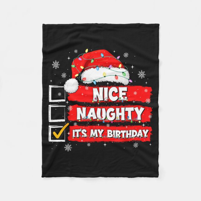 Christmas List Santa Claus Nice Naughty It's My Bi Fleecedecke (Vorderseite)