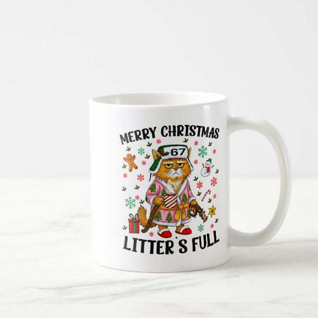 Christmas Litter’s Full 67 Xmas Funny Kitty Gift C Kaffeetasse (Rechts)