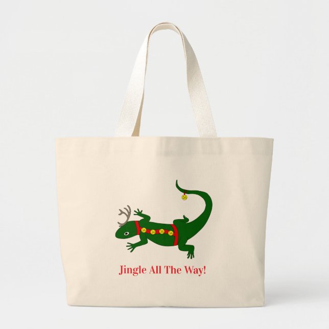 Christmas Lizard Tote Bag Jumbo Stoffbeutel (Vorne)