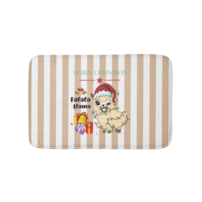 Christmas Llama Bath Mat Badematte (Vorderseite)