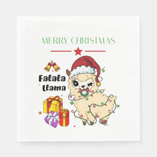 Christmas Llama Napkin Serviette (Vorderseite)