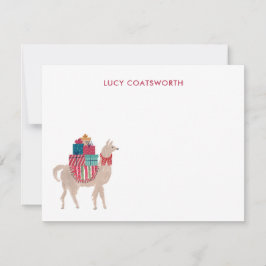 Christmas Llama Personalisiert Boho Tierwerk Mitteilungskarte