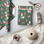 Christmas Llamas Rainbows Festival Red Green Geschenkpapier<br><div class="desc">Weihnachten Llamas Rainbows Festive Red Green Muster Wrapping Paper Geschenkpapier Wrap bietet ein modernes Weihnachtsmuster von Lamas,  Regenbogen und Geschenke in Rosa,  Rot,  Grün und Weiß. Ideal für die Geschenkverpackung Weihnachten und Urlaubsgeschenke. Erstellt von Evco Studio www.zazzle.com/store/evcostudio</div>