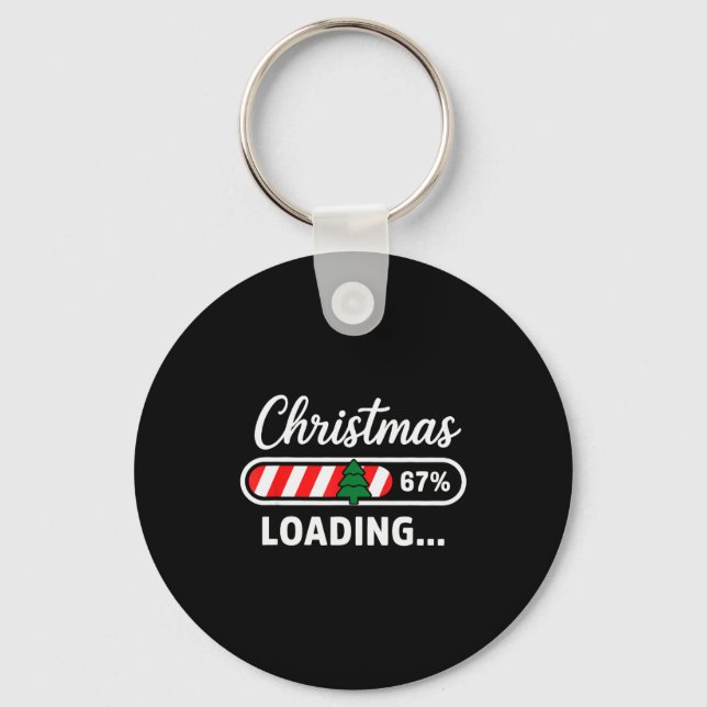 Christmas Loading 67% Funny 6 7 Meme Xmas Gen Alph Schlüsselanhänger (Vorderseite)