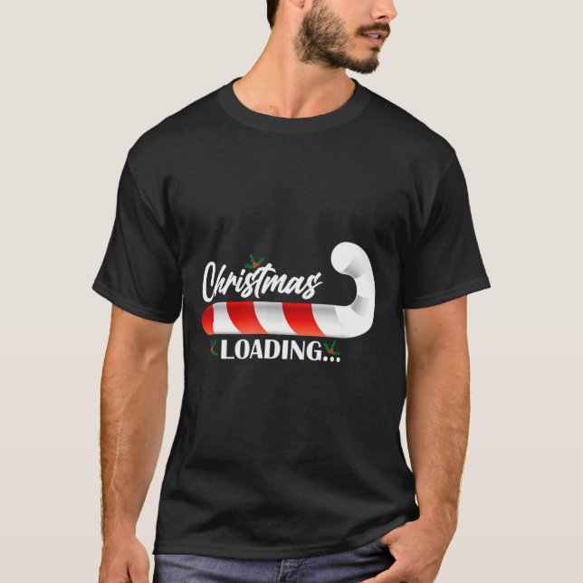 Christmas Loading Fir Tree Candy Cane  T-Shirt (Vorderseite)