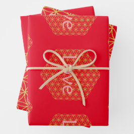 Christmas love flower of life Geschenkpapier