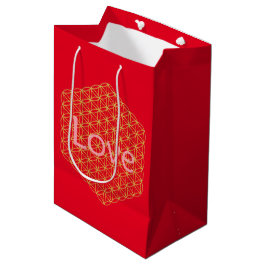 Christmas love flower of life Geschenkpapier Mittlere Geschenktüte