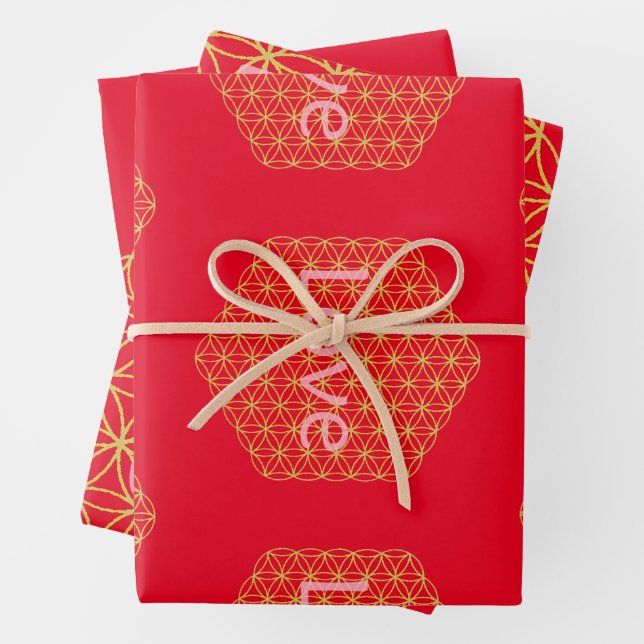 Christmas love flower of life Geschenkpapier Set (Beispiel)