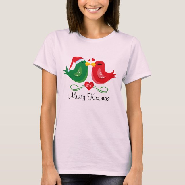 Christmas Lovebirds Personalisiertes Shirt (Vorderseite)