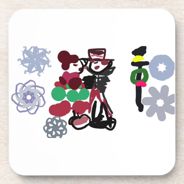 Christmas Lovely walking Getränkeuntersetzer (Vorderseite)