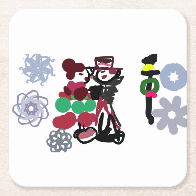 Christmas Lovely walking Rechteckiger Pappuntersetzer (Vorderseite)