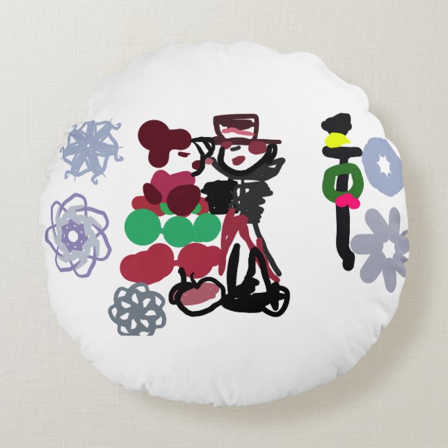 Christmas Lovely walking Rundes Kissen (Vorderseite)