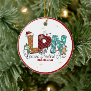 Christmas LPN Nurse Custom Keramik Ornament