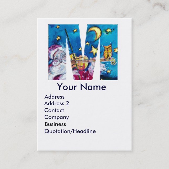 CHRISTMAS M SCHREIBEN / INSPIRIERT SANTA MONOGRAMM VISITENKARTE (Vorderseite)