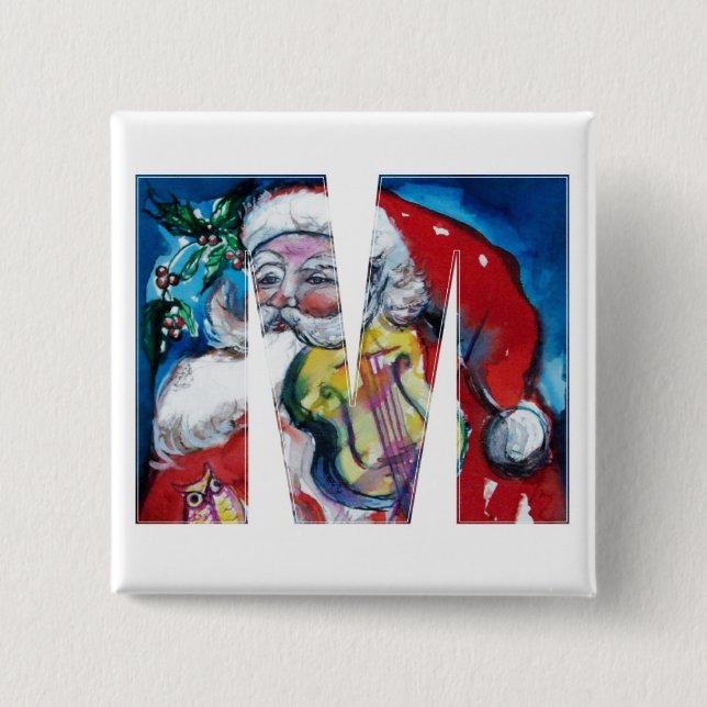 CHRISTMAS M SCHREIBEN / SANTA MIT VIOLIN MONOGRAM BUTTON (Vorderseite)