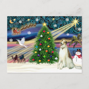 Christmas Magic Borzoi Feiertagspostkarte