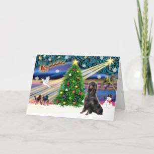 Christmas Magic Gordon Setter Feiertagskarte