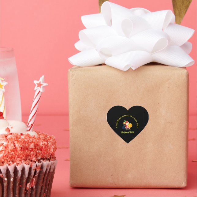 Christmas Magic in Every Gift Herz-Aufkleber (Party)