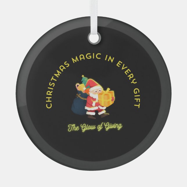 Christmas Magic in Every Gift Ornament Aus Glas (Vorderseite)