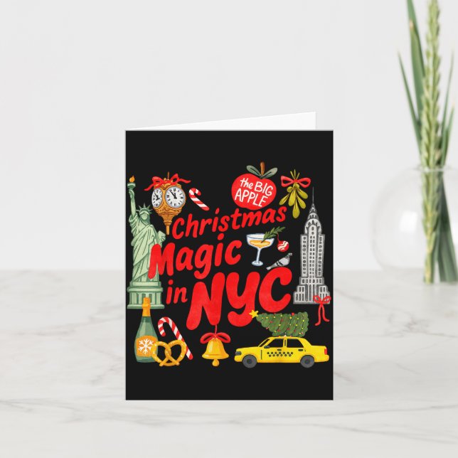 Christmas Magic In Nyc Festive Holiday New York  Karte (Vorderseite)