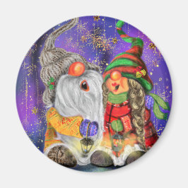 Christmas Magnet Geschenk Couple Gnomes singen