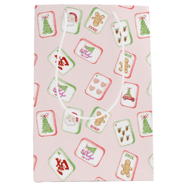 Christmas Mahjong Tiles Mittlere Geschenktüte (Vorderseite)