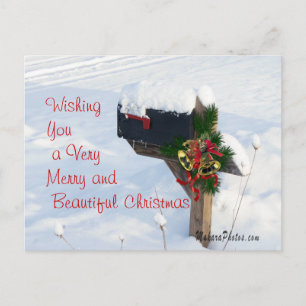 Christmas Mailbox/Bells Postcard 2 - anpassen Feiertagspostkarte