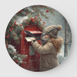Christmas mailbox  charming festive winter decor große wanduhr