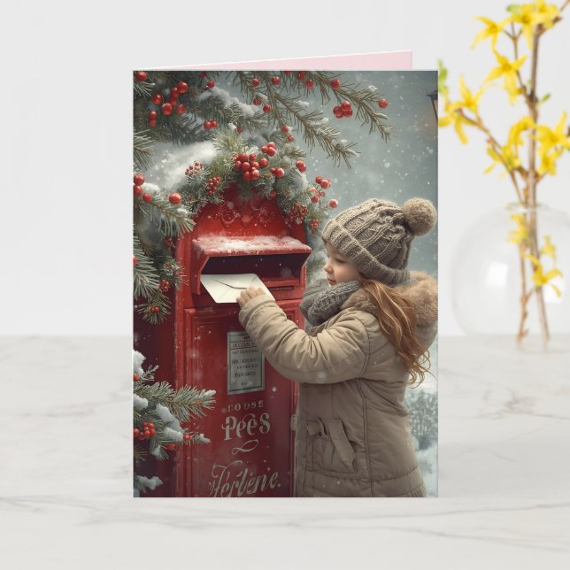 Christmas mailbox warm festive holiday message karte (Gelbe Blume)