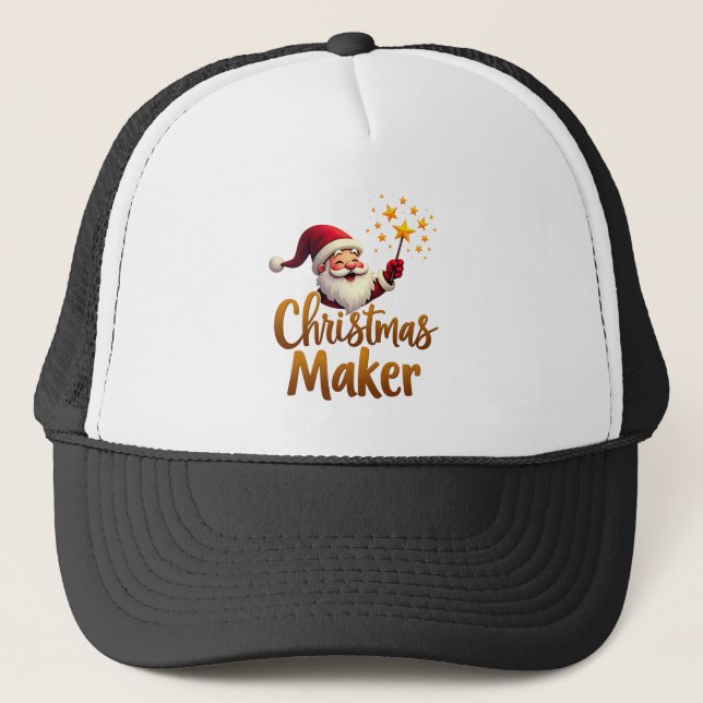 Christmas Maker Santa Trucker Hat Truckerkappe (Vorderseite)