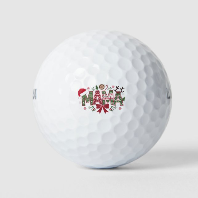 Christmas Mama Coquette Bow Mama Claus Tree Cake Golfball (Vorderseite)