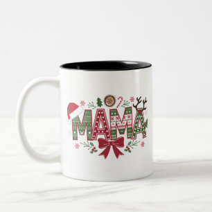 Christmas Mama Coquette Bow Mama Claus Tree Cake Zweifarbige Tasse