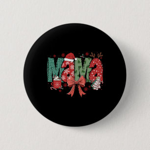 Christmas Mama Coquette Bow Mama Claus Weihnachten Button