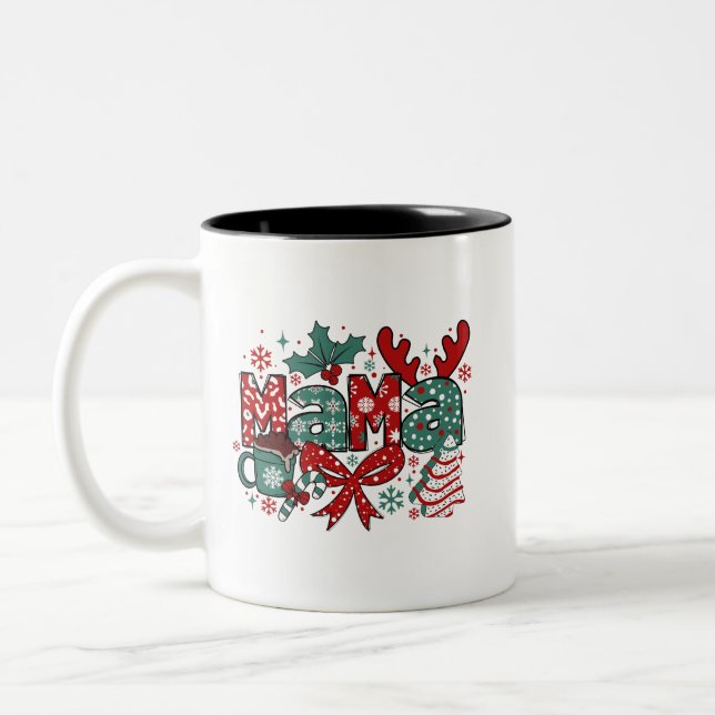 Christmas Mama Zweifarbige Tasse (Links)